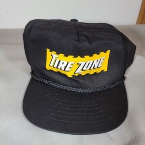 Vintage Tire Zone At Firestone Snapback Cap Auto Repair Racing Hat - Black